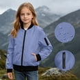 thumbnail image 2 of SDNall Girls Classic Full-Zip Coat, Water Resistant Windproof Contrast Casual Everyday Outerwear, Fall Winter School Outdoor Play Daily Coats for Girls 5-16 Years, 2 of 9