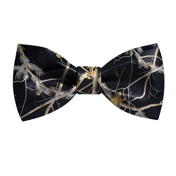 HBDesign Men's Camo Bow Tie Adjustable Regular Fit for Formal Business & Parties(Black)