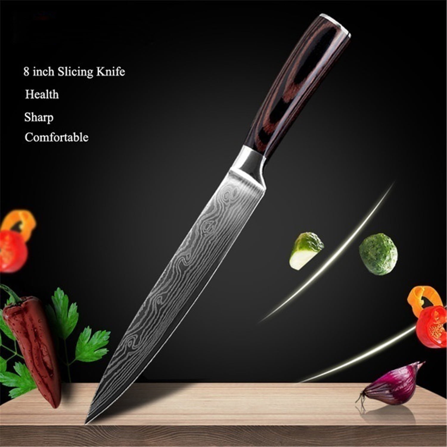 SHAN ZU Professional Chefs Knife Damascus Steel Knife 8 Inch, Sharp High  Carbon Steel Kitchen Utility Knives with Gift Box - AliExpress