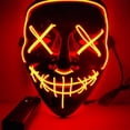 thumbnail image 3 of Máscara luminosa de vendetta con palabra V negra para Halloween, máscara de luz fría hecha a mano con paso de fantasma para baile, 3 of 5