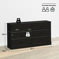 thumbnail image 5 of Prepac Astrid 6 Drawer Wooden Double Dresser, 15.5" x 47.5" x 26.85", Black, 5 of 13