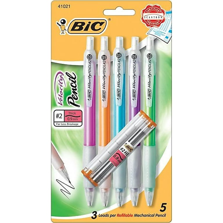 BIC Velocity Mechanical Pencil 0.9 mm, Black, 5 Pack