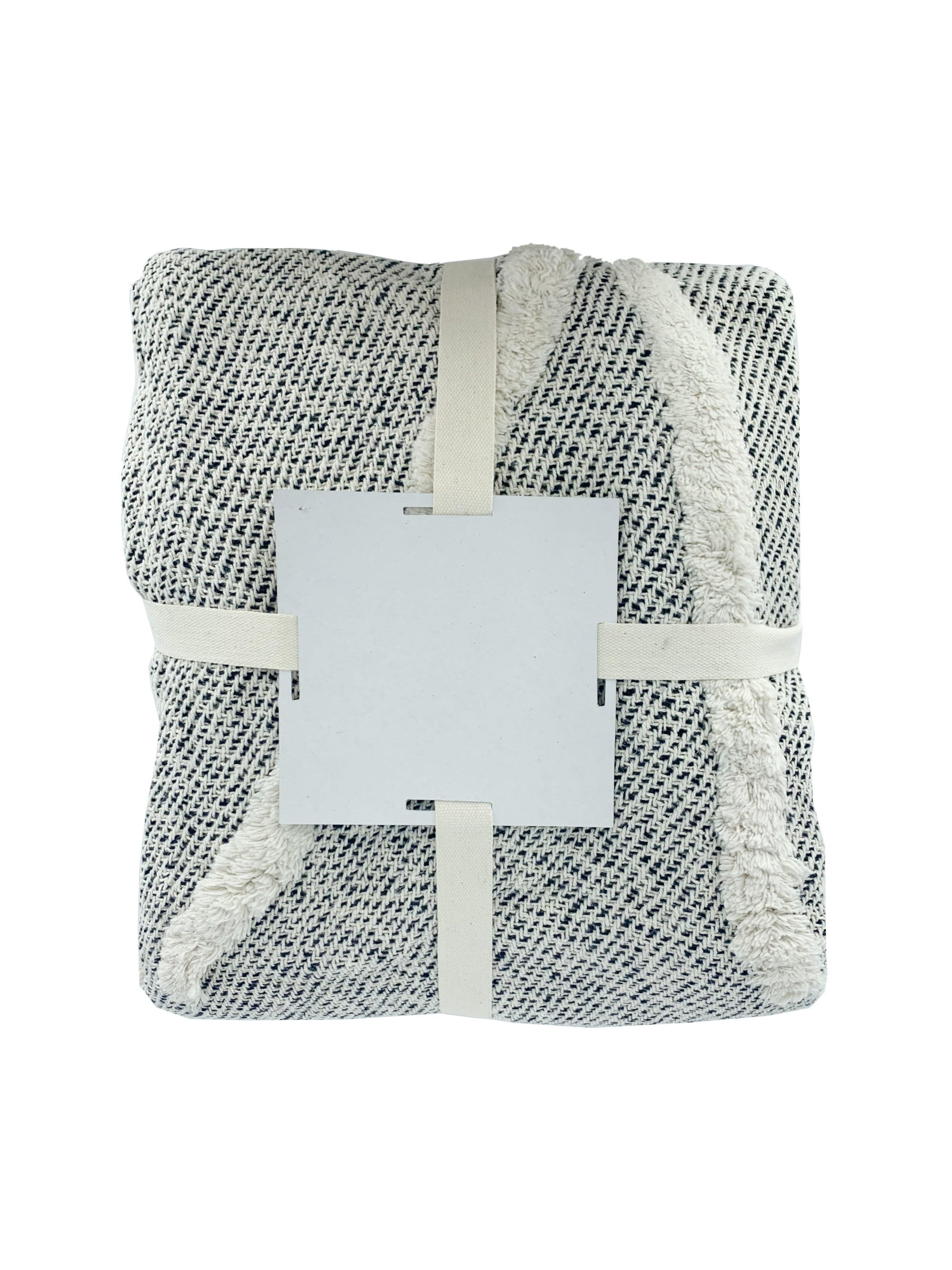 LR Home Ruby Gray/White Diamond Shag Lightweight Cotton Throw Blanket, 50" x 60"