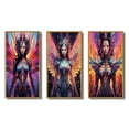 thumbnail image 2 of Designart "Glorious Radiance of Angelic Goddess III" Fashion Woman Framed Wall Art Set Of 3 - Multicolor Glam Frame Gallery Wall Set For Home Decor, 2 of 6