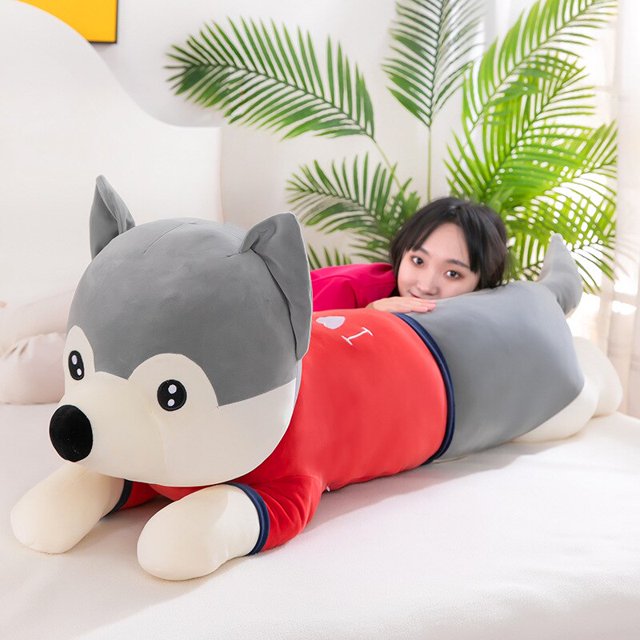 Cute / Soft / Husky Plush Toy / Strip Husky Pillow / Doll / Children's Birthday Gift / Christmas Giftgrey110cm Deng Xun unisex