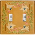 thumbnail image 2 of Metal Light Switch Plate Cover Elegant Antique Floral Tile Frame Brown FLW078, 2 of 15