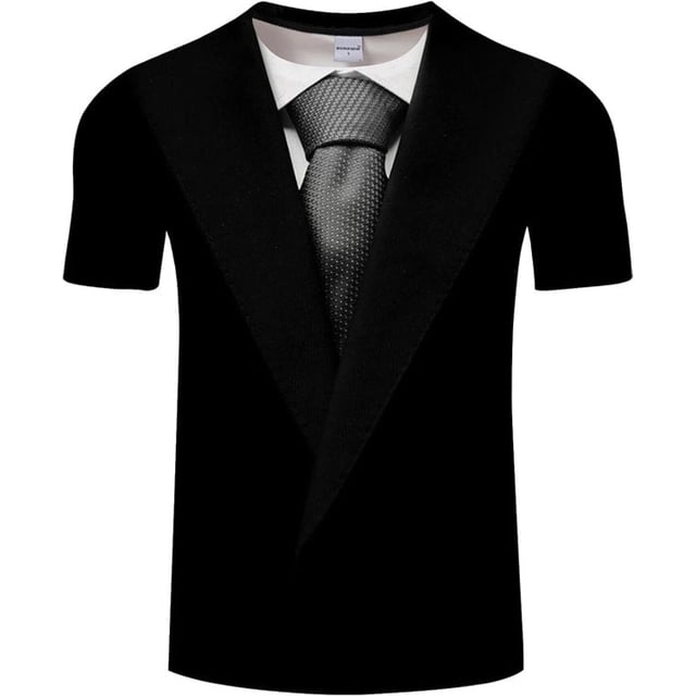 "Xishao Camiseta de verano para hombre, con estampado 3D, diseño de moño y moño en 3D, divertido, a la moda, retro, manga corta" Xishao ropa