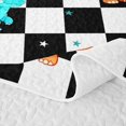 thumbnail image 5 of Manfei Cute Dino Animals Twin Quilt Set,Dragon Checkerboard Twin Coverlet Set,Black White,2 Pieces,1 Bedspread and 1 Pillowcase, 5 of 7