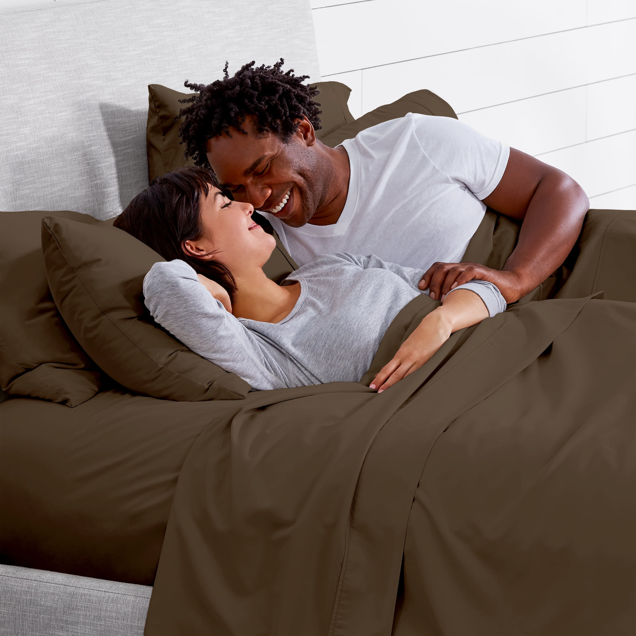Bare Home 6 Piece Sheet Set, Microfiber, 2 Extra Pillowcases, King, Cocoa