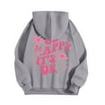 thumbnail image 5 of larppty Puff Print Lettering Oversized Full Zip Hoodie with Pocket - Y2K Preppy Pullover for Women Teens Girls（Grey，XXL）, 5 of 5