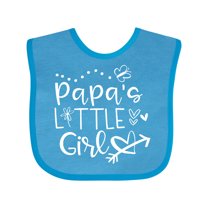 Inktastic Papa's Little Girl with Hearts Flower and Butterfly Girls Baby Bib
