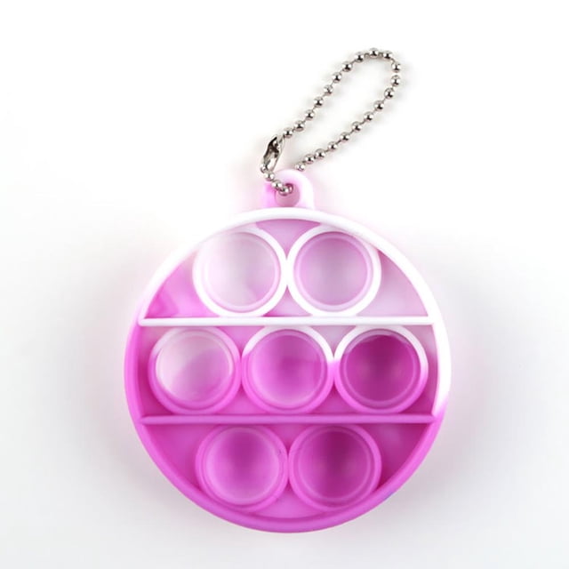 Silicona Push Bubble Round Llavero Puzzle Juguetes Autismo Stress Reliever (C) Tmvgtek libre de BPA