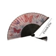 thumbnail image 2 of SIYTUAU Traditional Bamboo Frame Folding Fan With Paper Surface And Butterfly Pattern For Photography Prop And Home Decor 8.27 Inches, 2 of 7
