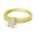 thumbnail image 3 of 14k Yellow Gold Oval Opal And Diamond Ring, 3 of 8