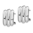 thumbnail image 2 of Primal Gold 14 Karat White Gold Polished Fancy Omega Back Post Earrings, 2 of 4