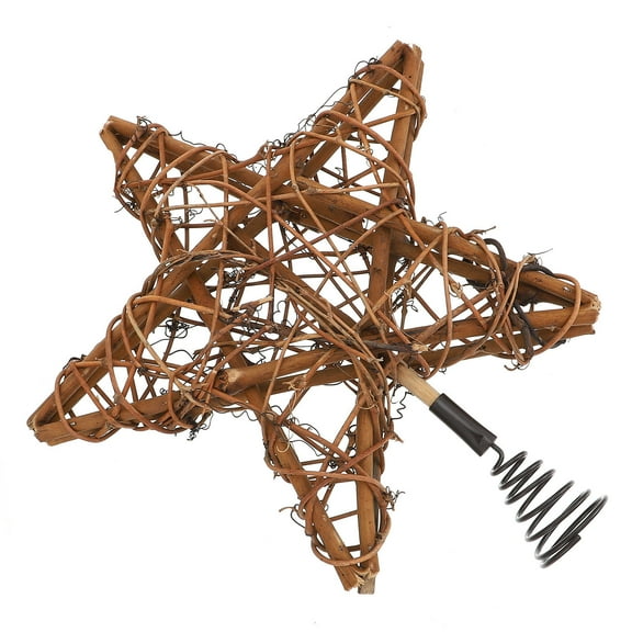 PTOOTP Rustic Iron Rattan Christmas Tree Topper with Simple Design Holiday Decoration for Festive Home