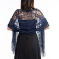thumbnail image 2 of Soumake Lace Bride Shawl Stylish Floral Tassels Decor Evening Shawl For Party Fashion, 2 of 8
