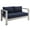 Silver Navy, variant on Modway Shore Sunbrella® Fabric Aluminum Outdoor Patio Loveseat in Silver Gray