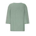 thumbnail image 4 of Women's 3/4 Sleeve V-Neck Eyelet Top 2025 - Summer Holiday Tunic Blouse | Yubnlvae | Summer Tops for Women 2025 Trendy 3/4 Sleeve V Neck Eyelet Shirts (Camouflage | 4XL), 4 of 4