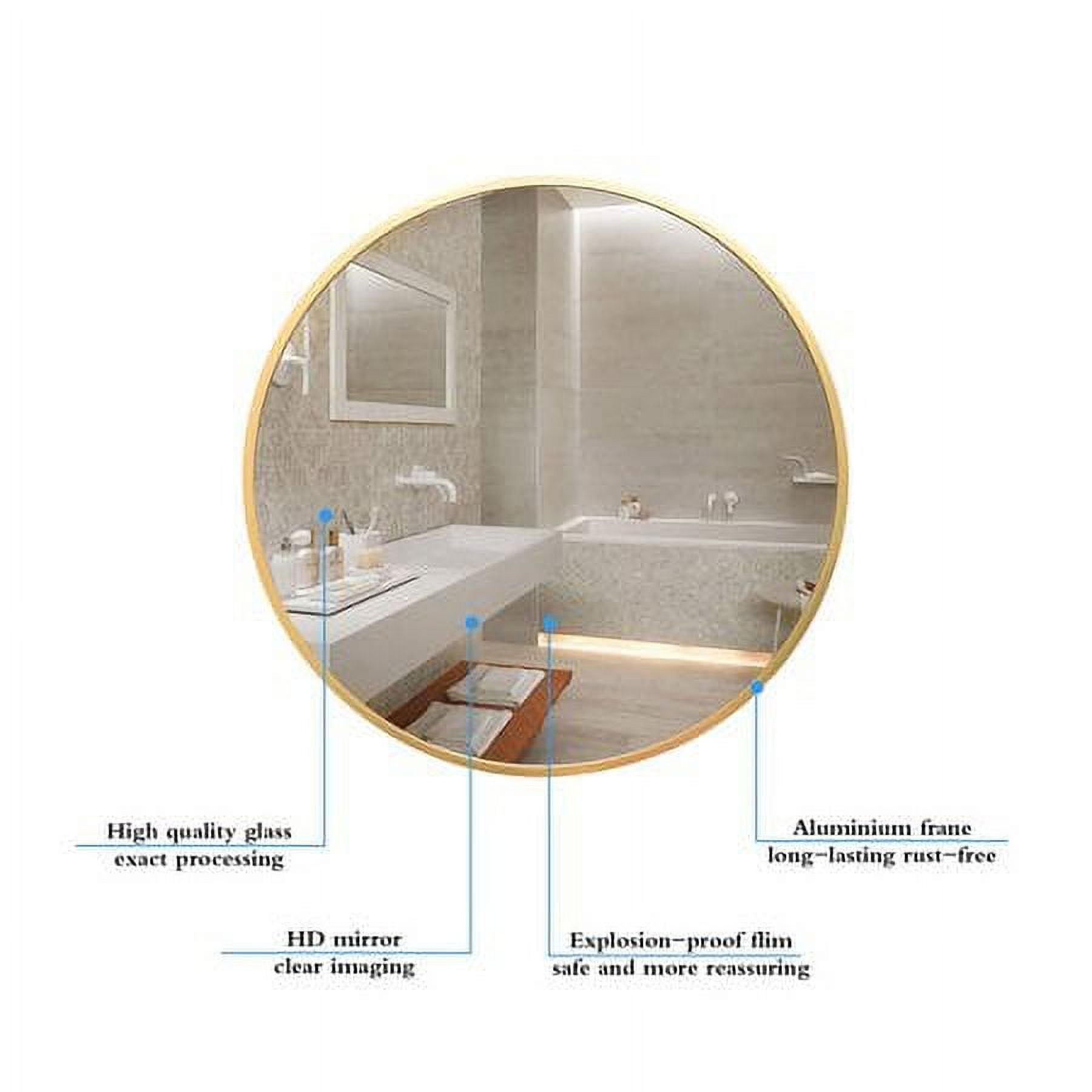 Mirolume 24" Bathroom Mirror Round Wall Mirror Mirror Wall Mounted Leaning Classic, Gold