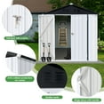 thumbnail image 5 of Aukfa 4' x 6' Outdoor Storage Shed, Waterproof Metal Garden Shed with Doors and Sloped Roof for Patio, Backyard, Lawn, Tool Storage, Bike Shed, White, 5 of 8