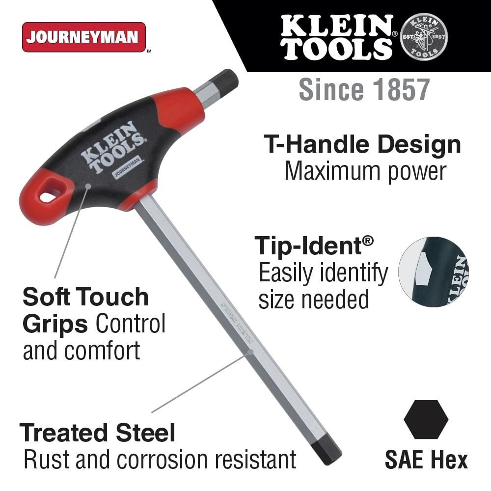 Klein Tools JTH910E T-Handle Set with Stand, SAE, 9-Inch Blade 10 Pc