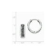 thumbnail image 2 of Sterling Silver Polished White and Black Crystal Hinged Hoop Earringss - Measures 22x22mm Wide 8mm T, 2 of 2