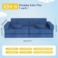 thumbnail image 3 of FAGINEY Modular Play Sofa for Kids 12pcs Play Couch Multifunctional Child Sectional Sofa for Playroom for Toddler Ages 1-8, Grey, 3 of 6