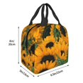 thumbnail image 3 of Fotbe Sunflowers 7 Bolsa Térmica con Estampado y Forro de Aluminio Grueso Bolsa de Almuerzo con Bolsillo Frontal para Hombres y Mujeres, Ideal para Trabajo, Escuela, 3 of 8