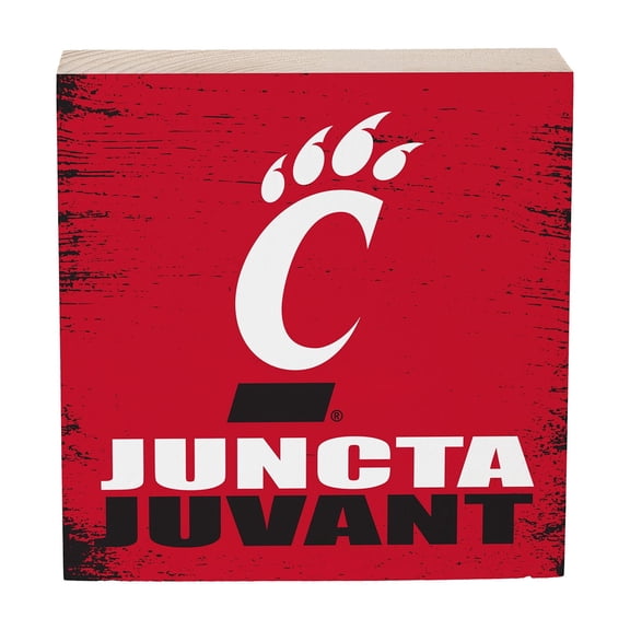 Cincinnati Bearcats 6" Square Fan Chant Wood Block Shelf Sign