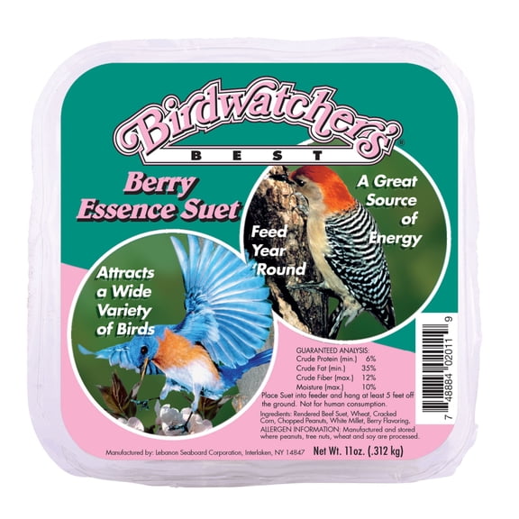 Birdwatcher's Best Suet Cake, Berry Essence, 11 oz. - 8 Count