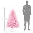 thumbnail image 3 of HOMCOM 5' Artificial Christmas Tree with Auto Open, Wide Shape, Pink, 3 of 10