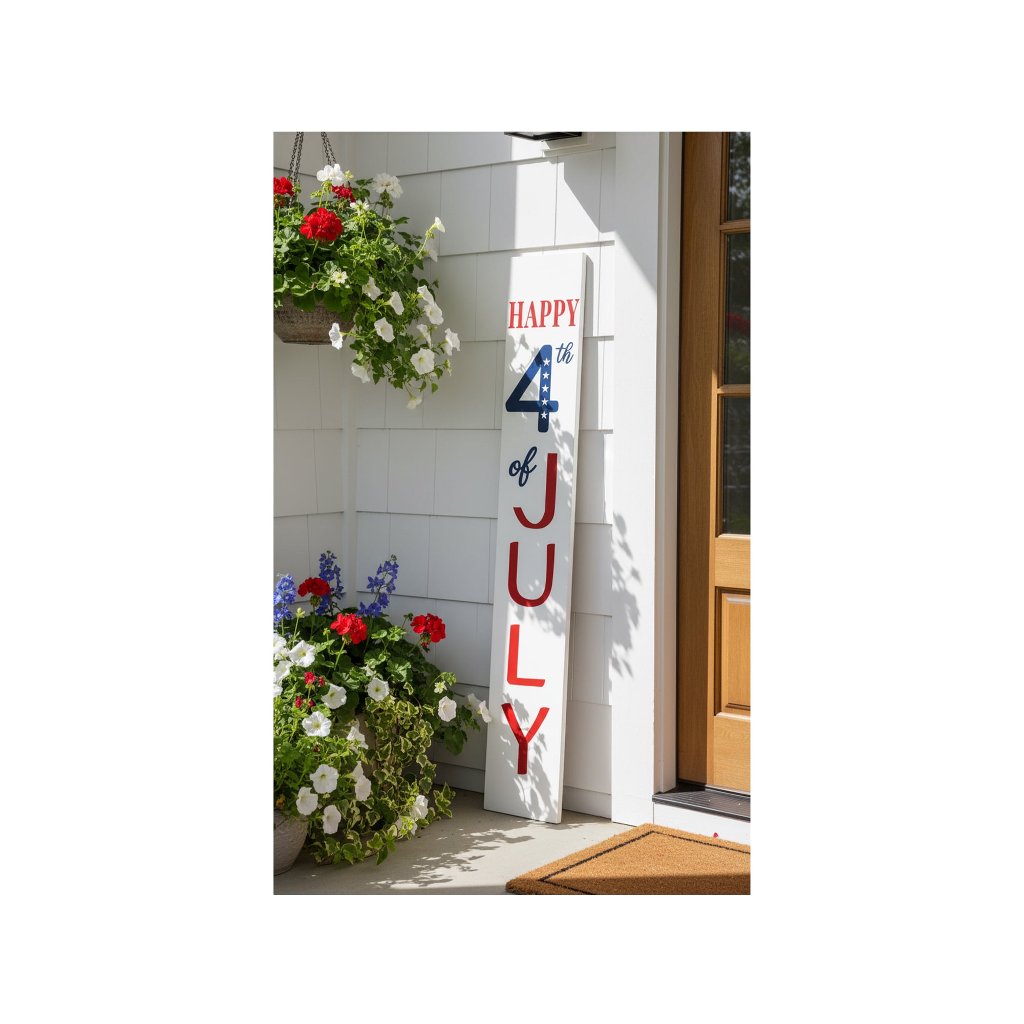 Calloway Mills 118865907 Happy 4th of July White Porch leaner, 59" x 07"
