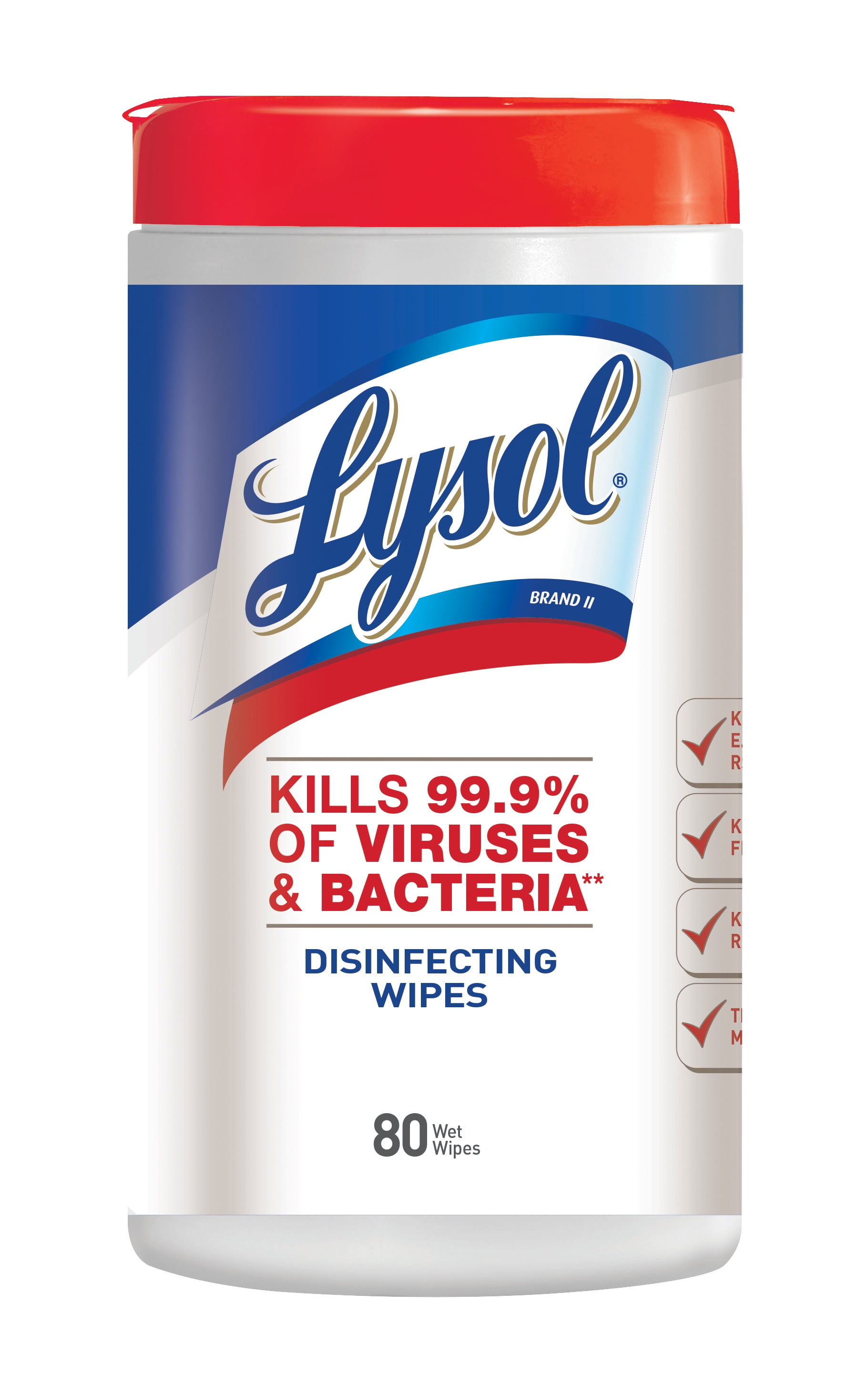 Lysol Disinfecting Wipes, Antibiotic Resistant Bacteria, 80ct