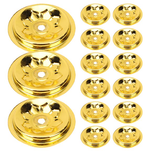 Golden Metal Floating Wick Discs for Decoration 15pcs Oil Lamp Candle Holder