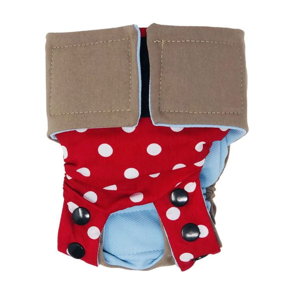 Barkertime Red Polka Dot Cat Diaper Snappy