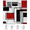 thumbnail image 7 of Abstract Space Design Sense Bed Skirt Queen Size 18" Drop Red Black Stitching Suqare Ruffled Wrap Around Bed Skirts Adjustable Elastic Bedskirt Dust Ruffle for Queen Size Bed, 7 of 7