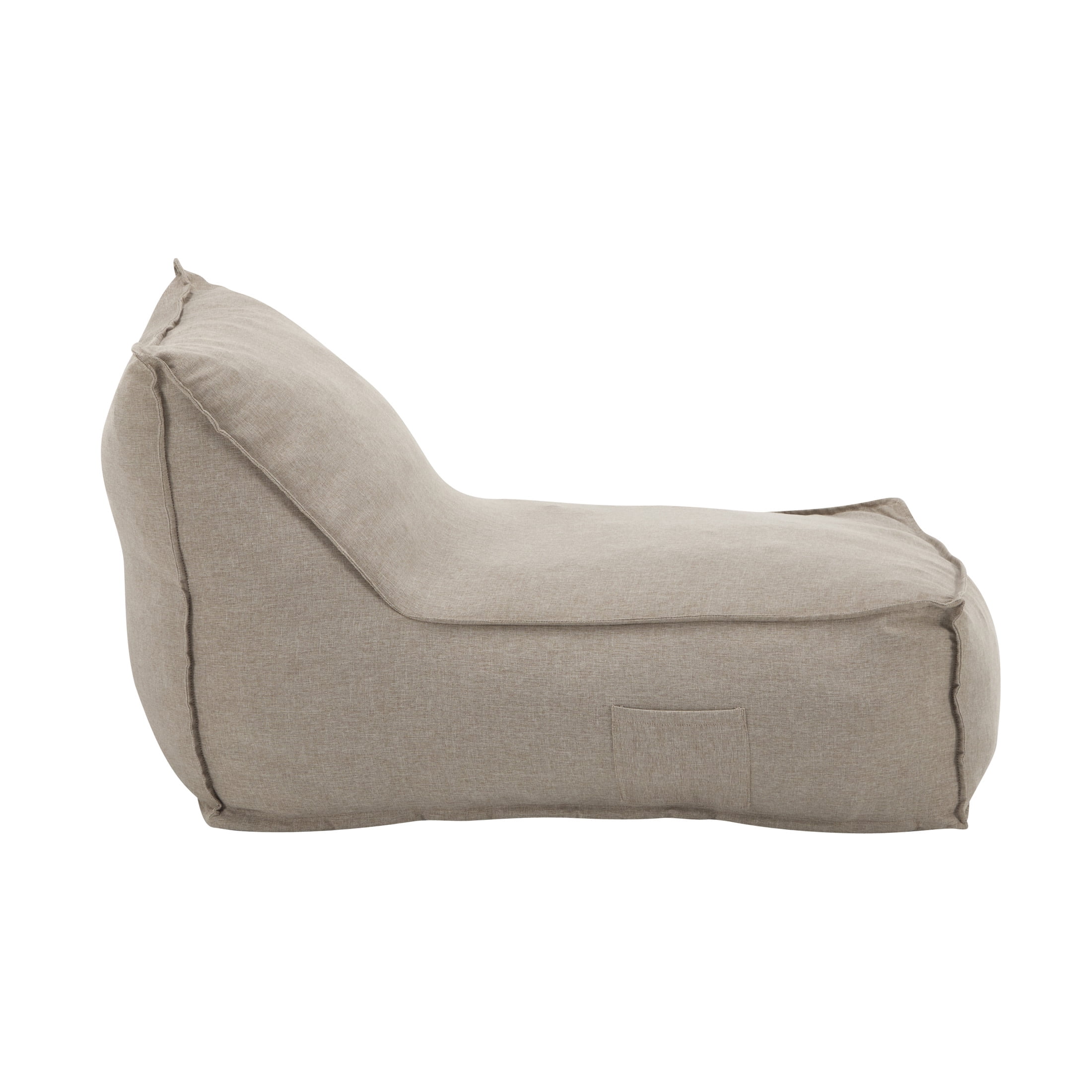 Christopher Knight Home 48" Outdoor Bean Bag Lounge Chair, Plush Foam Filled, Patio Garden Seating, Beige