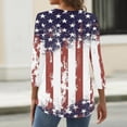 thumbnail image 4 of 4th of July Shirts Women Plus Size 3/4 Sleeve T Shirts Casual USA Flag Print Tops USA 250th Anniversary Celebration Party Pullover Independence Day Patriotic V Neck Blouses Multicolor S, 4 of 5