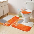 thumbnail image 2 of Burnt Orange Grey Bath Mat 3 Piece Bathroom Rug Set, Abstract Modern Geometric Oil Painted Non Slip Bath Rug Contour Mat and Toilet Lid Cover, Absorbent Shower Mats Soft Bath Rugs and Mats Sets, 2 of 8