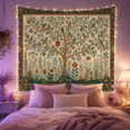 thumbnail image 2 of Tree with Birds in Botanical Garden Whimsical Folk Art for Nature Lovers Detailed Illustration Decor Housewarming Gift Tapestry Wall Hanging for Living Room and Bedroom, 2 of 7