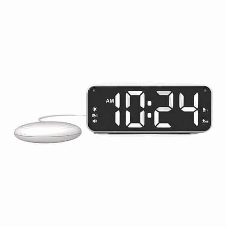 Vibrating Alarm Clocks with Bed Shaker,4Dimmers,2 Alarms and Snooze for Bedrooms Hearing Impaired Deaf Loud Alarm Clocks