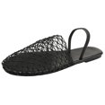 thumbnail image 1 of Fishnet Mules Shoes Sandalias Planas Malla para Mujer Punta Redonda Con Correa El Verano, 1 of 9
