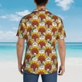 thumbnail image 6 of Xecao Cartoon Sunflowers print Hawaiian shirt - a stylish short-sleeve button-down for men, perfect for casual beach and tropical outings., 6 of 9