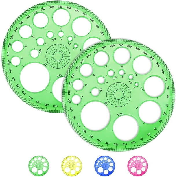 Maozh01 Plastic Math Protractors 360 Degree Circular Trigonometry Protractors Transparent