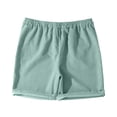 thumbnail image 4 of Mens Retro Corduroy Shorts Summer Casual Adjustable Elastic Waist Solid Color Comfortable Trousers with Pockets Light Green M, 4 of 5