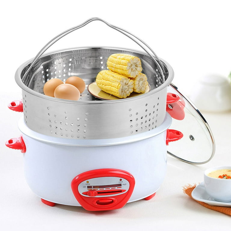 1 Pc Stainless Steel Food Steamer Multi-function Steaming Plate Cookware  With Handle