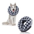 thumbnail image 1 of Collar de recuperación inflable para perros y gatos - Grande, con velcro a cuadros blancos y negros, collar protector ajustable, cono de recuperación cómodo para perros, 1 of 5