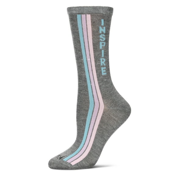 MeMoi Women's Inspire Rayon From Bamboo Crew Socks - Womens - Female, 9-11, Med Gray Heather