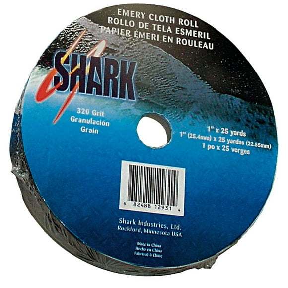 Shark 12930 1-Inch by 25-Yards Aluminum Oxide Emery Cloth Roll, 180-Grit